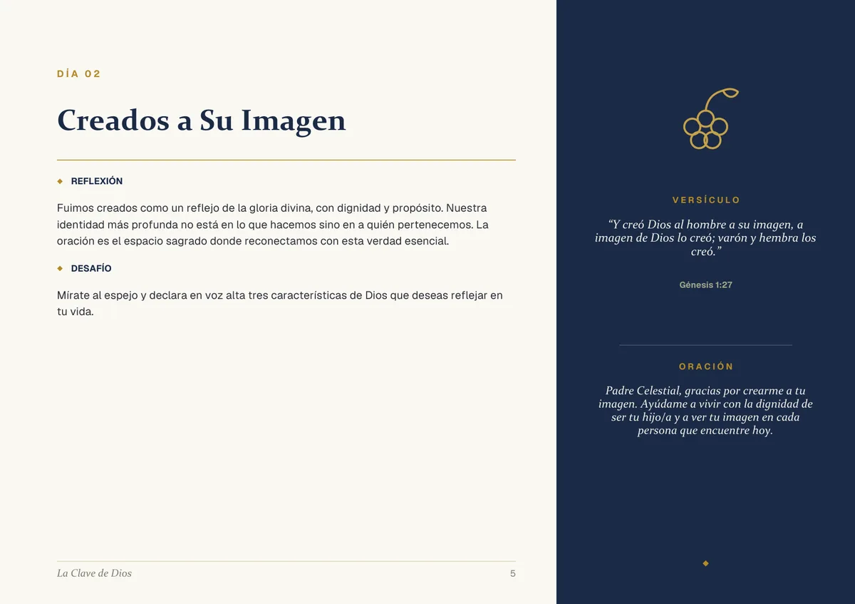 Página interior de 30 Días de Oración